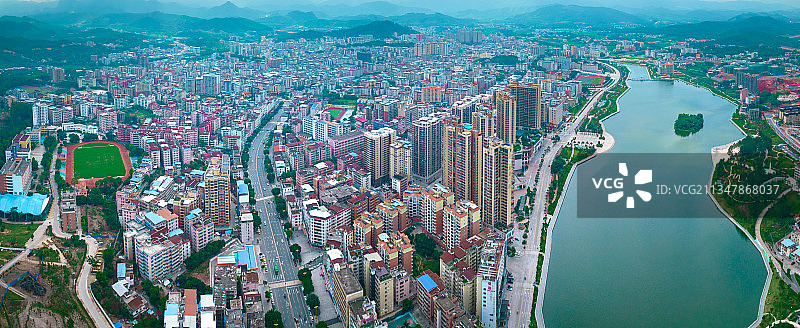 航拍韶关翁源县全景图片素材