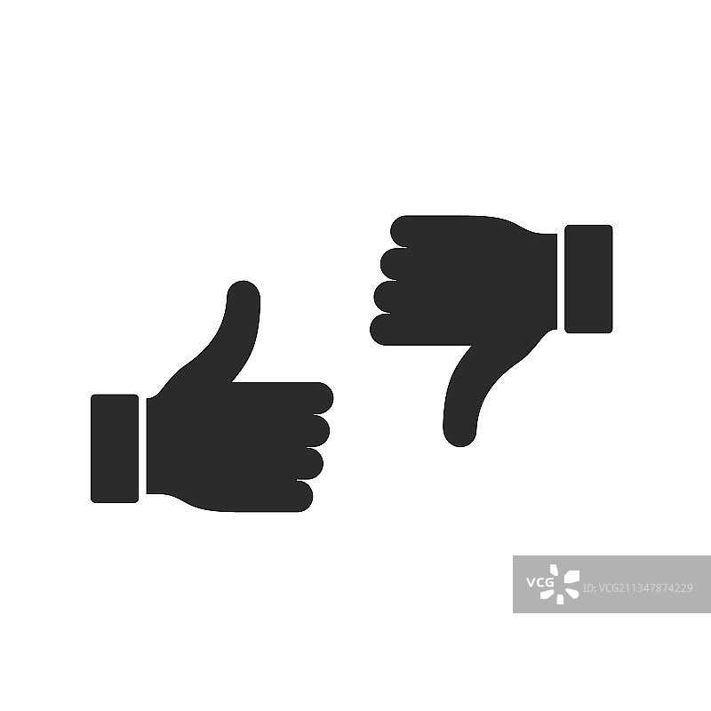 点赞和踩图标图片素材