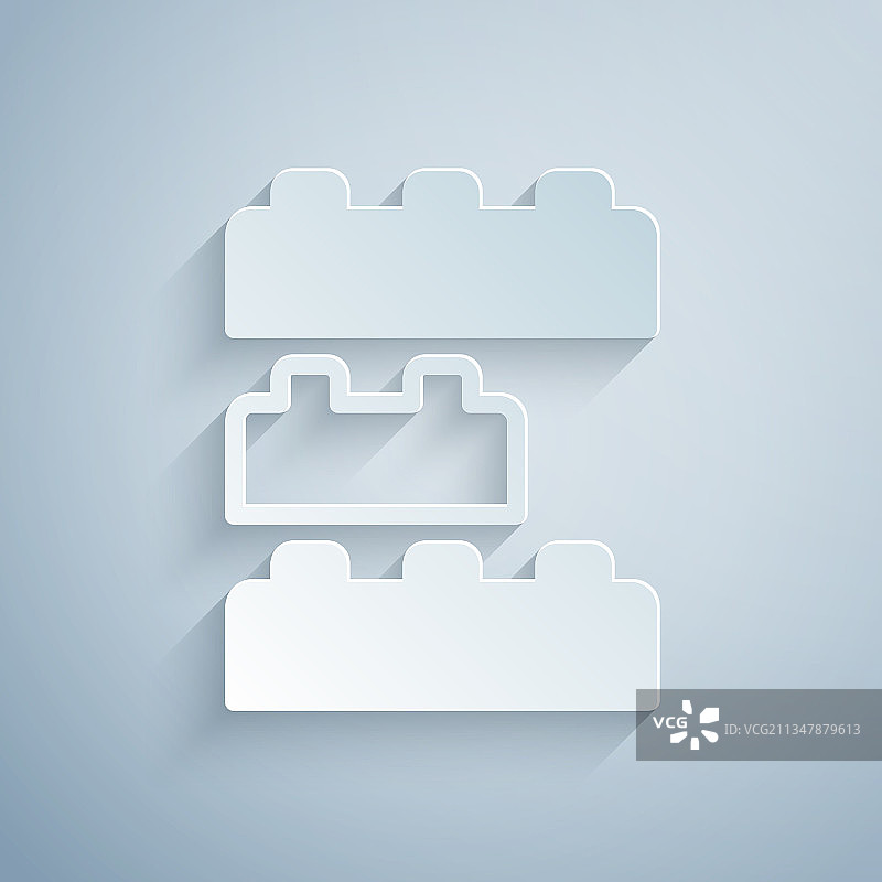 儿童玩具积木纸剪风格图片素材