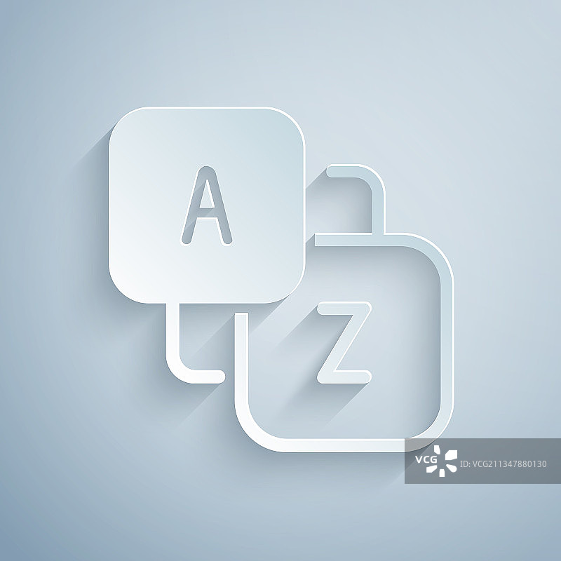 灰色背景上的剪纸词汇图标图片素材