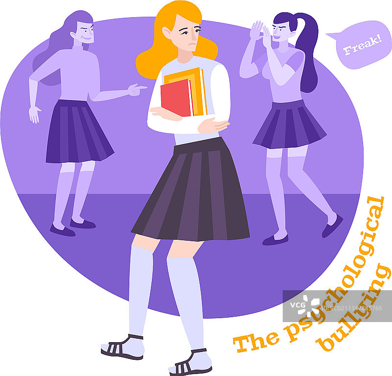 心理霸凌女孩图片素材
