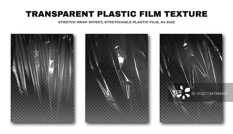 可拉伸的透明塑料薄膜纹理图片素材