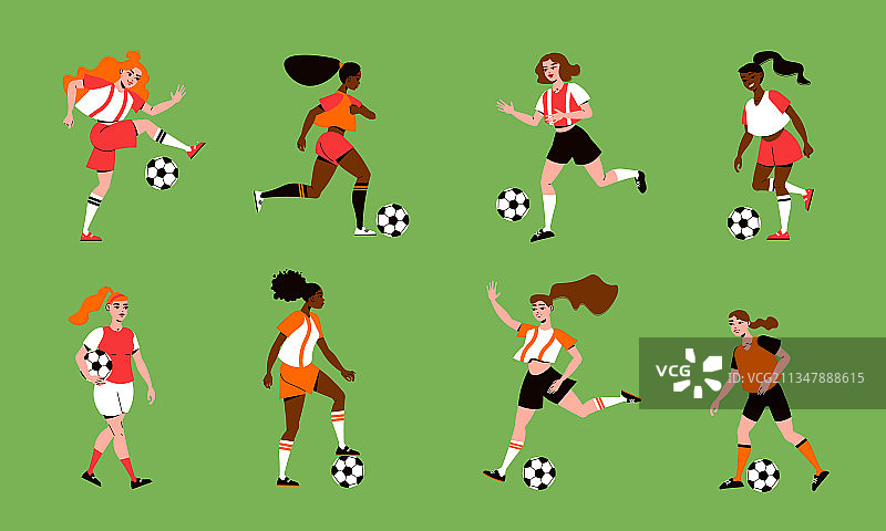女式足球套装图片素材