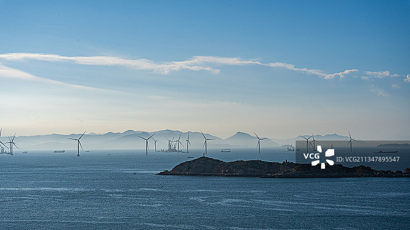 平潭岛 海上风车图片素材