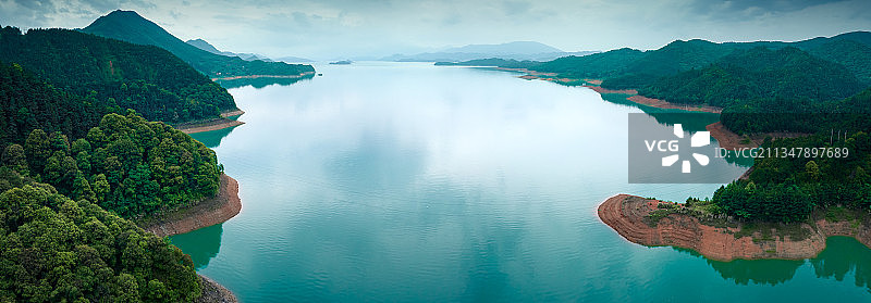 航拍郴州小东江全景图片素材