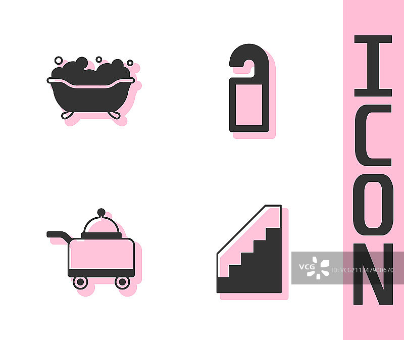 楼梯、浴缸、托盘食物图片素材