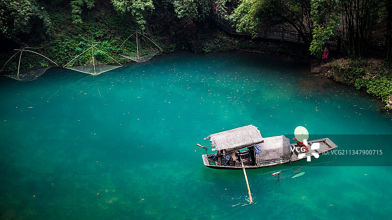 三峡渔舟唱晚图片素材