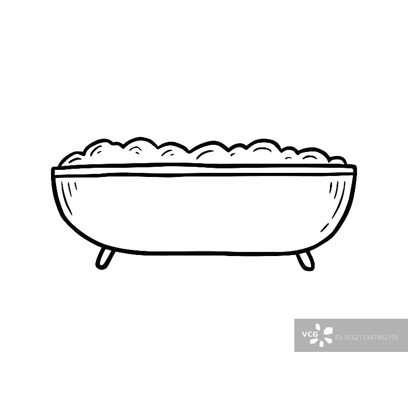 手绘泡沫浴缸图片素材