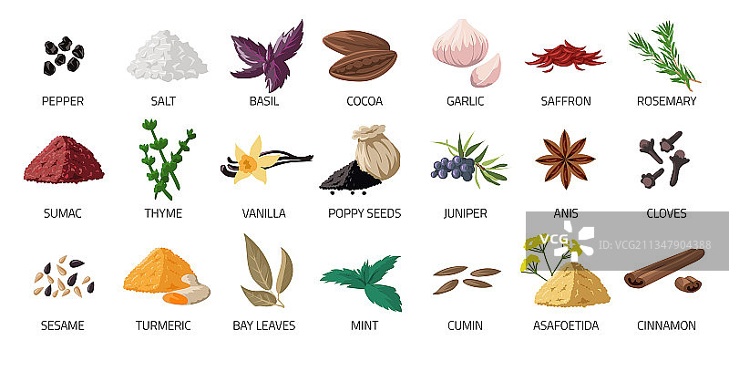 卡通香料调味烹饪食材图片素材