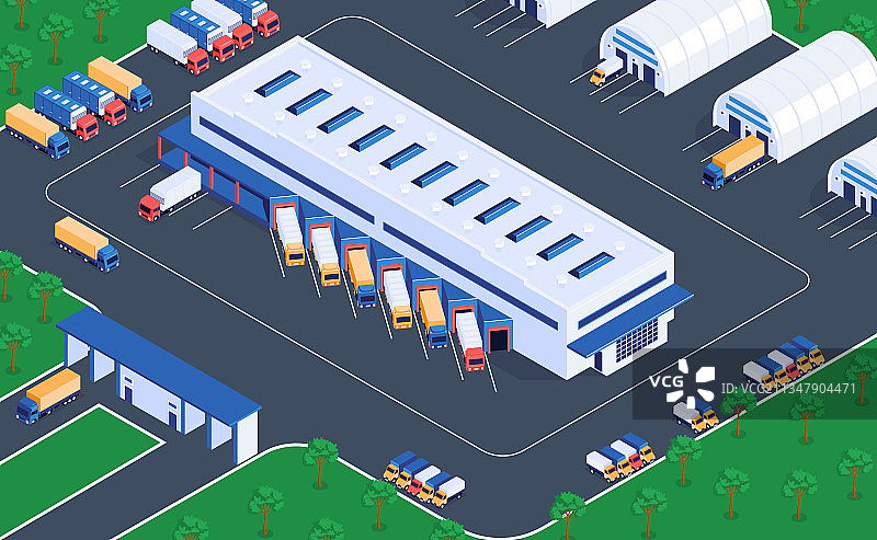 物流仓储2.5D视图图片素材