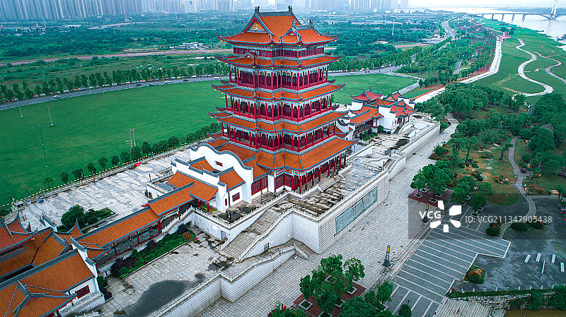 航拍湖南湘潭万楼图片素材