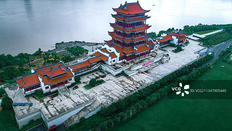 航拍湖南湘潭万楼图片素材