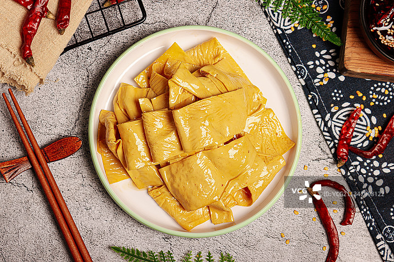卤味豆皮图片素材