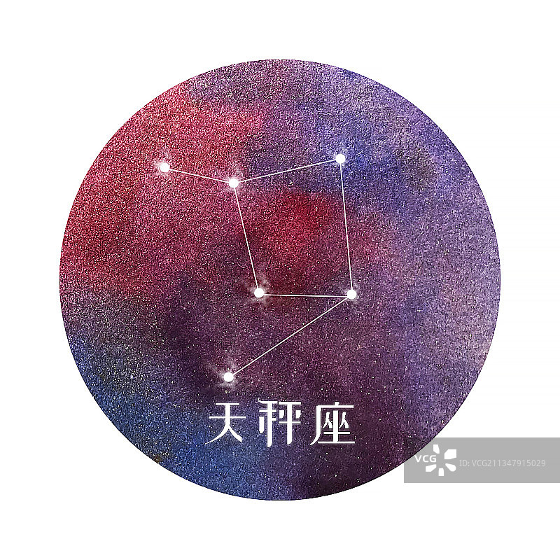 手绘水彩十二星座图片素材