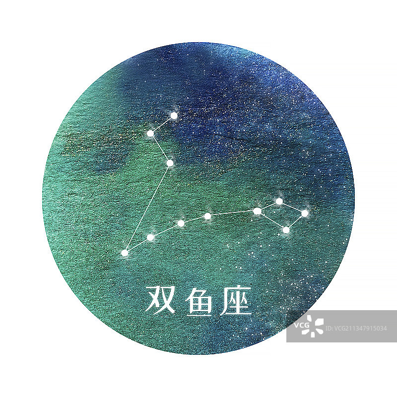 手绘水彩十二星座图片素材