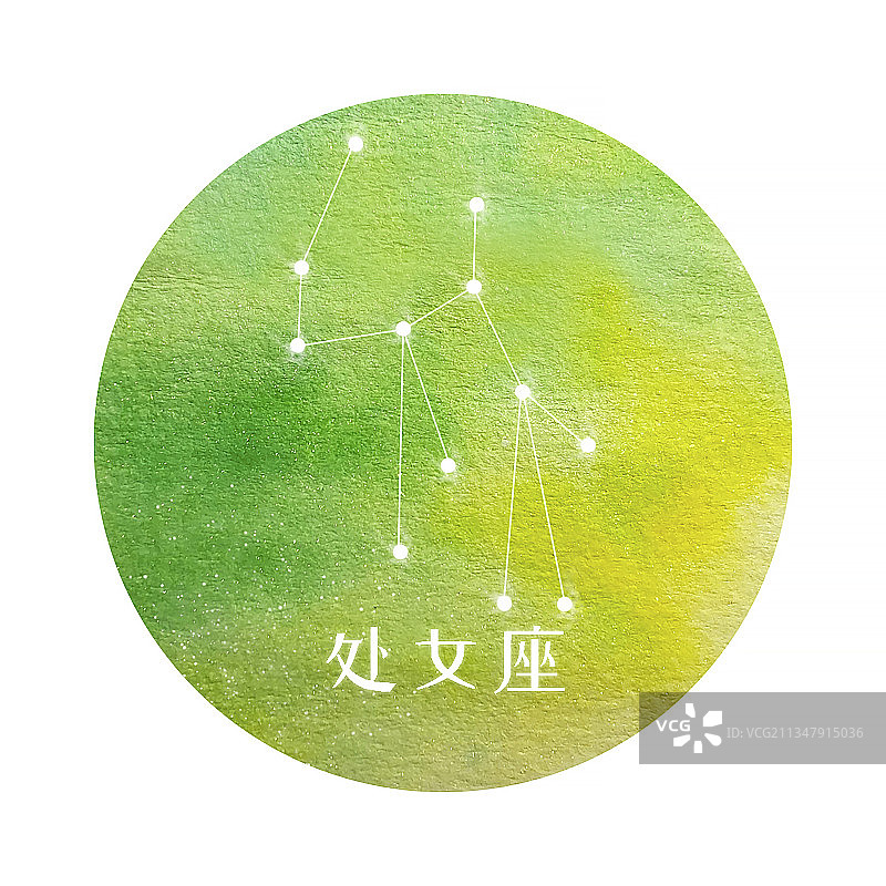 手绘水彩十二星座图片素材