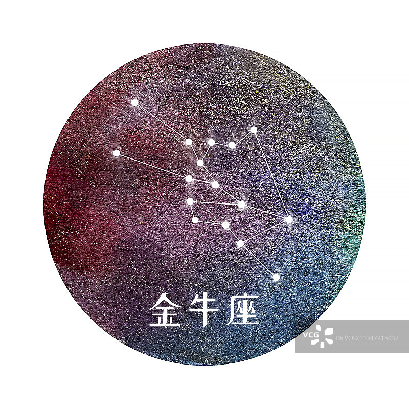 手绘水彩十二星座图片素材