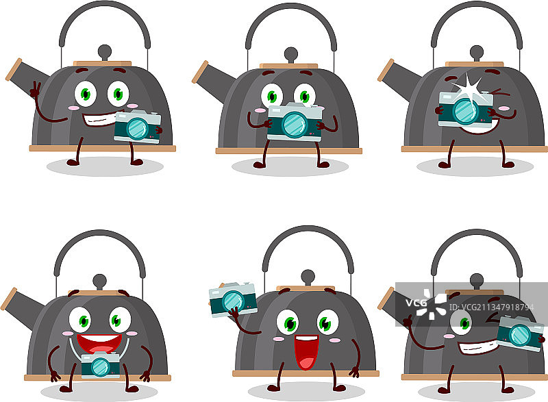 带黑色的摄影师职业表情符号图片素材