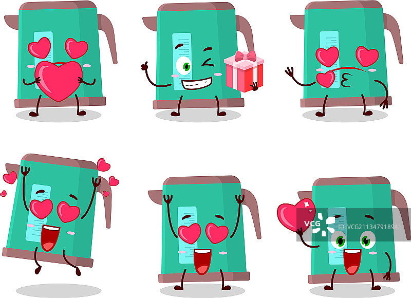 可爱的数字水壶卡通人物图片素材