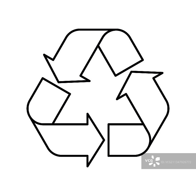 黑色轮廓通用回收标志图片素材