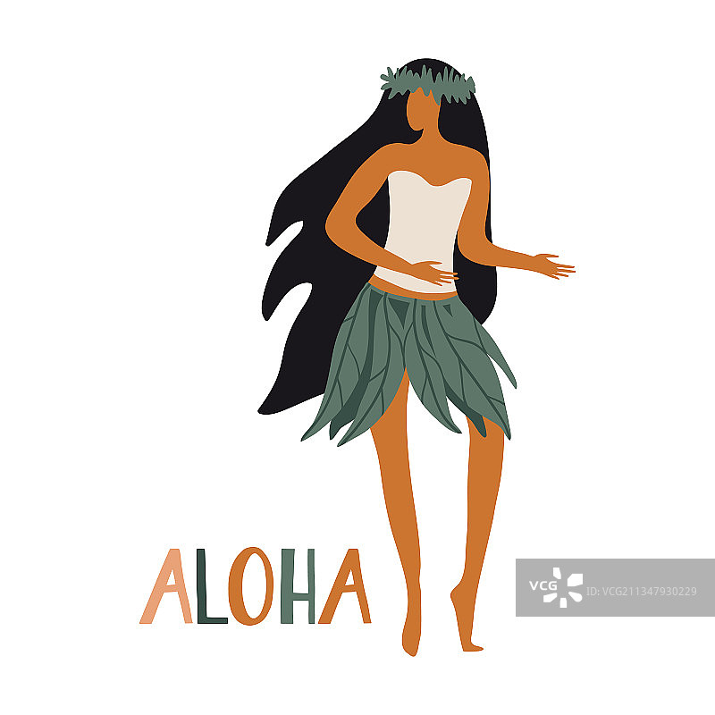 跳传统呼啦舞的夏威夷女孩图片素材