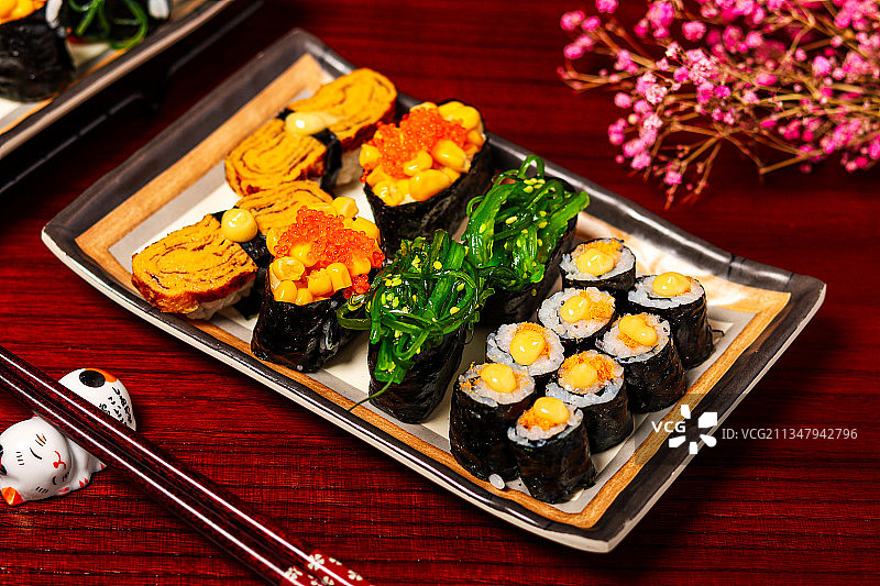 寿司摆盘图片素材