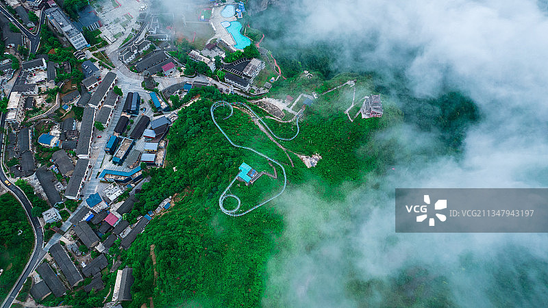 航拍贵州省铜仁市朱砂古镇图片素材