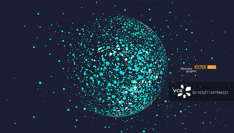 由蓝色粒子点组合的矢量抽象科技感商务背景图片素材