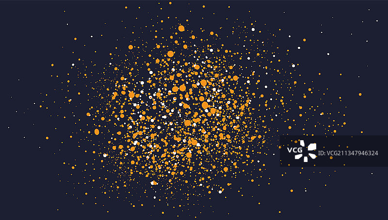 由暖黄色粒子点组合的矢量抽象科技感商务背景图片素材