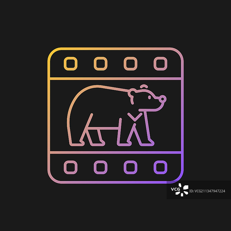 深色主题的野生动物纪录片渐变图标图片素材