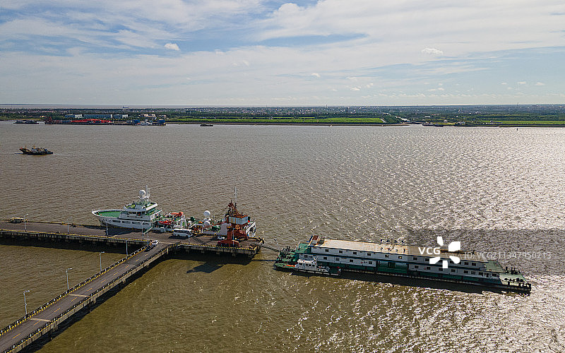 长兴岛 农田 公路 航拍图片素材