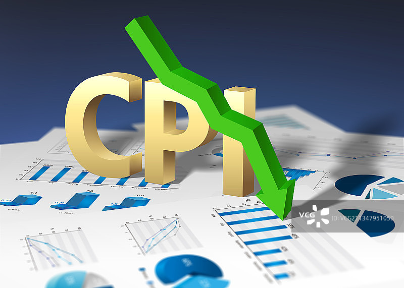 CPI（消费者物价指数）下降图片素材