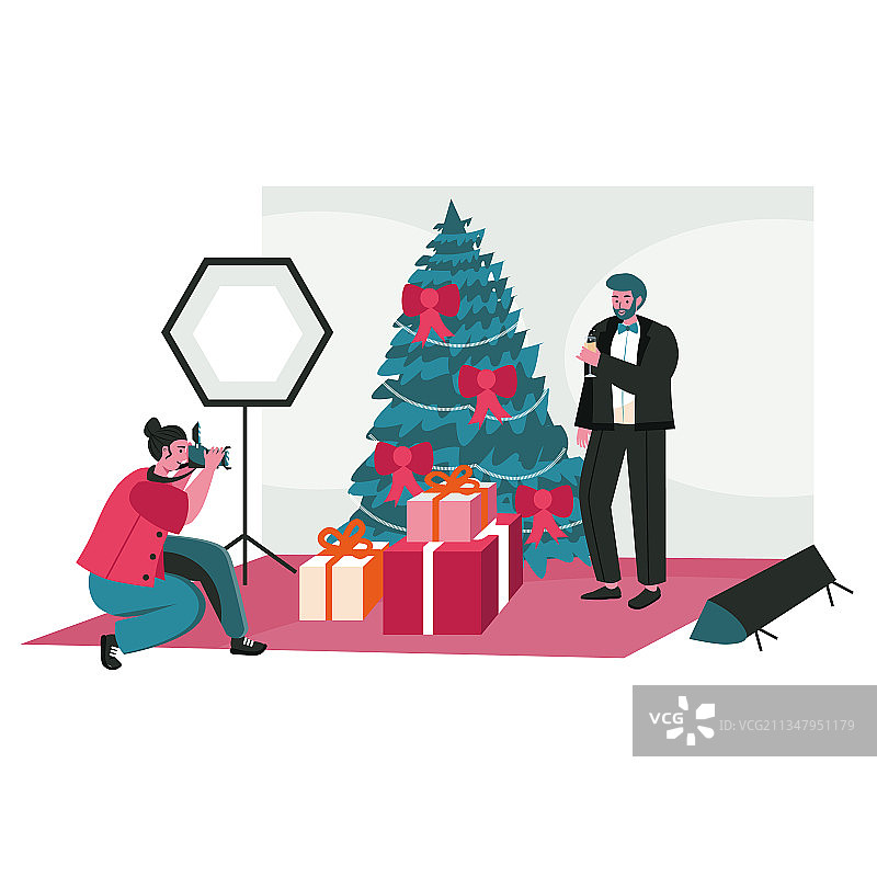 人们作为摄影师的工作场景概念图片素材