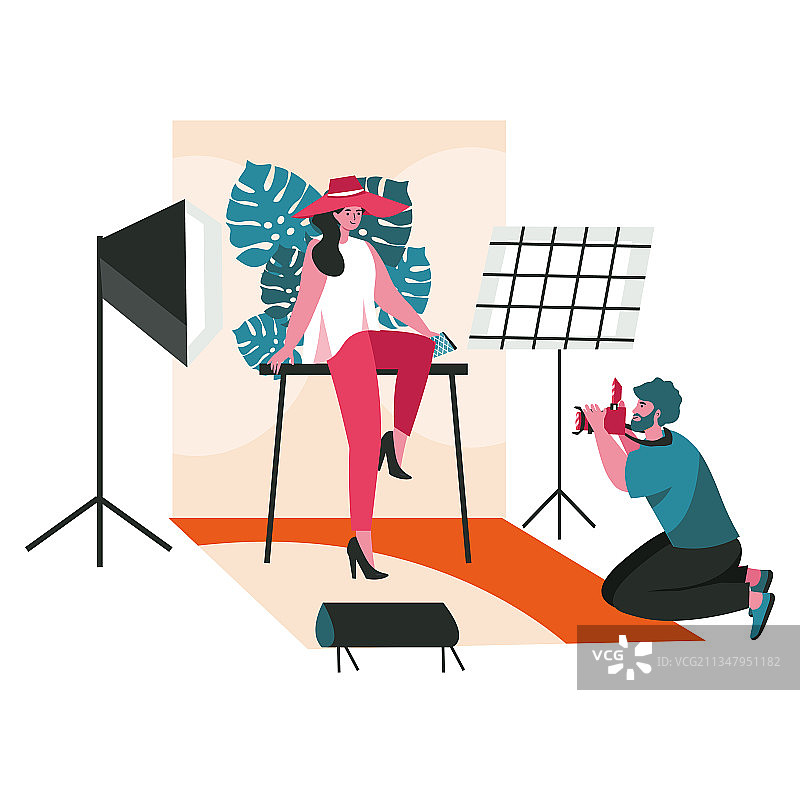 人们作为摄影师的工作场景概念图片素材