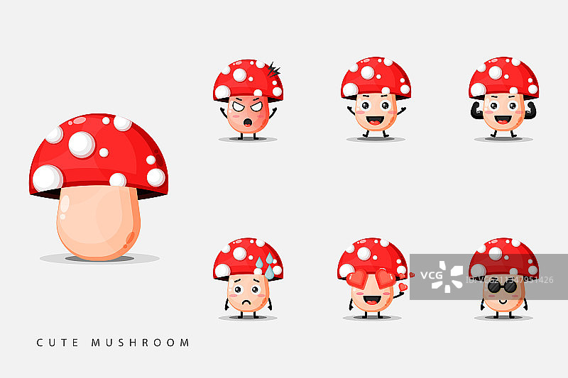 可爱蘑菇吉祥物合集图片素材