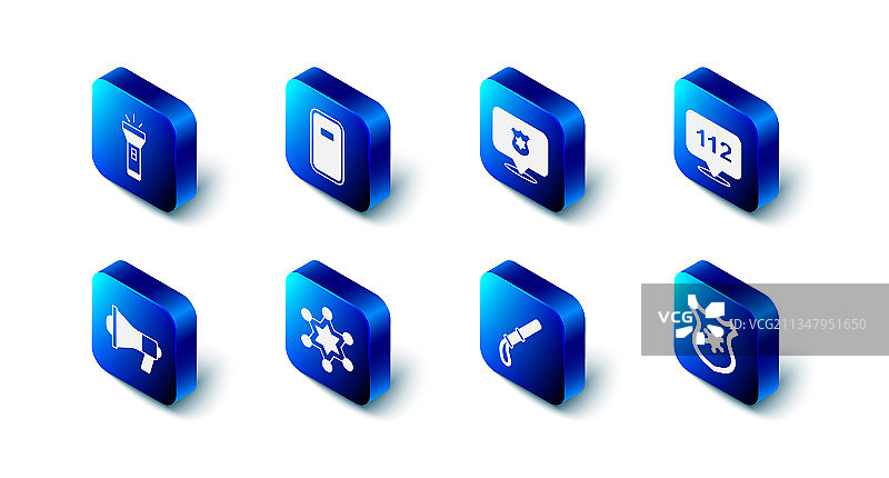 警察防暴盾牌徽章电话套装图片素材