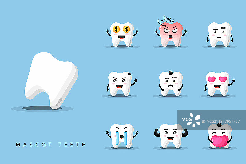 牙科吉祥物组合图片素材