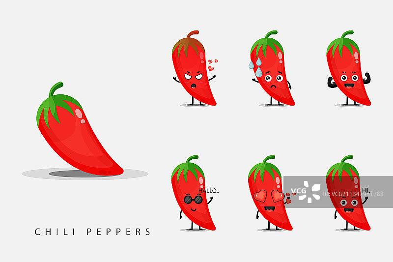 红色辣椒吉祥物设计图片素材