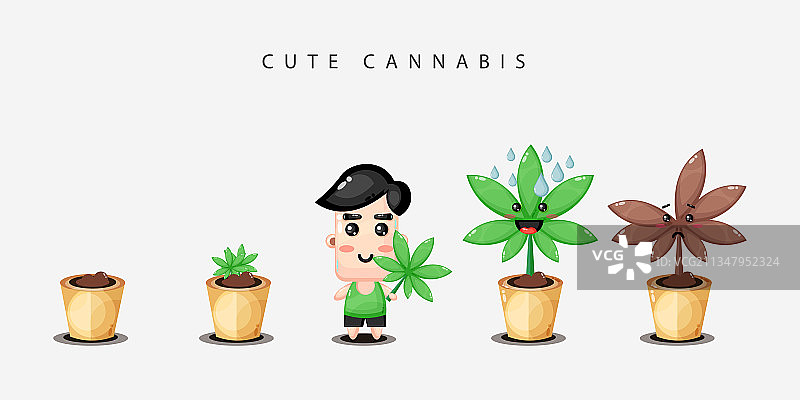 可爱的大麻设计套装图片素材