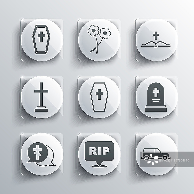 语音气泡撕裂死亡灵车汽车坟墓图片素材