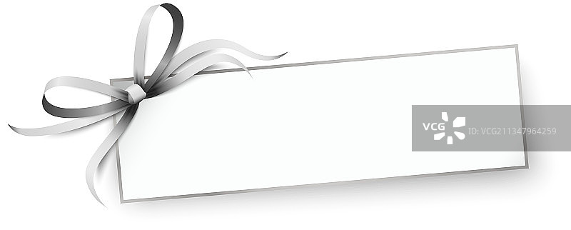 带丝带蝴蝶结的空白纸张图片素材