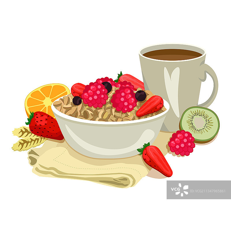 碗里的美味浆果粥图片素材