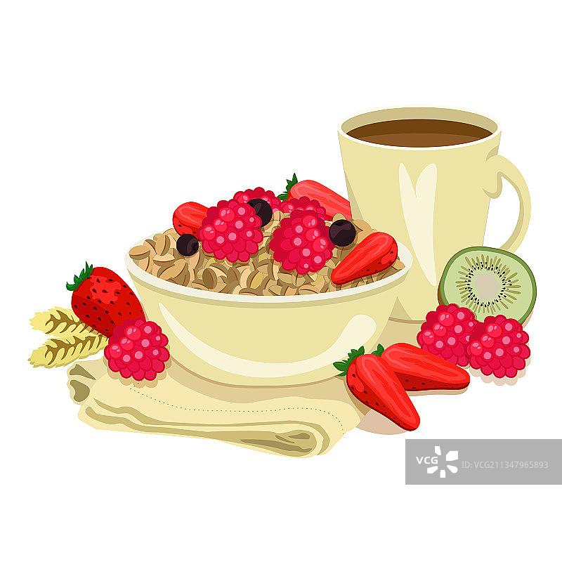 碗里的美味浆果粥图片素材