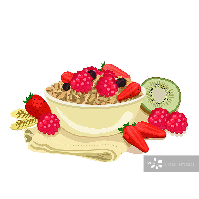 碗里的美味浆果粥图片素材