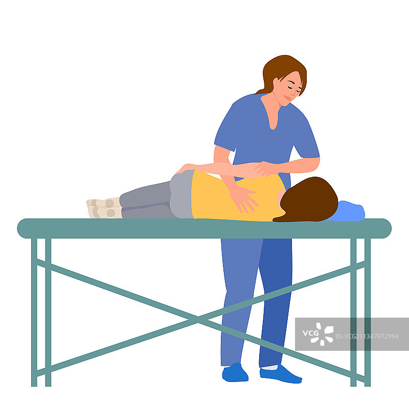 女医生进行脊椎矫正图片素材