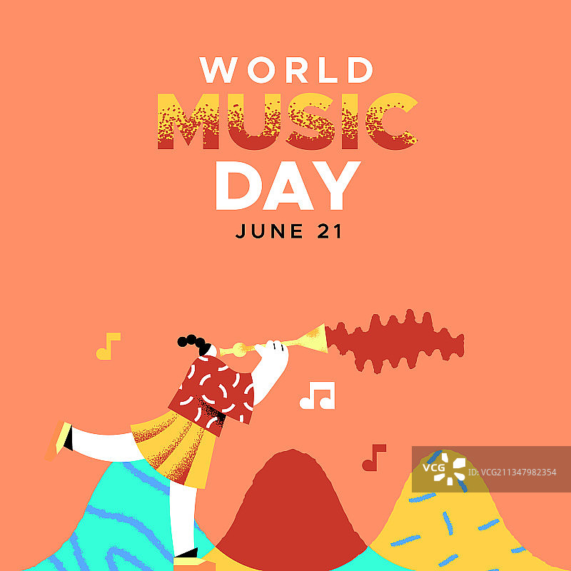 音乐日banner：吹单簧管的女人图片素材