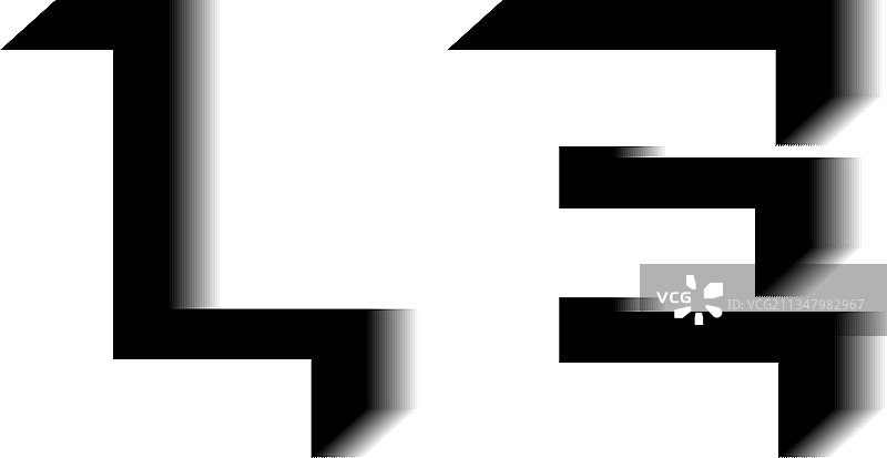 LE首字母阴影造型图片素材