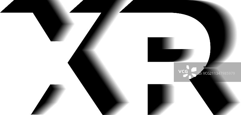 XR字母组合阴影形状风格图片素材