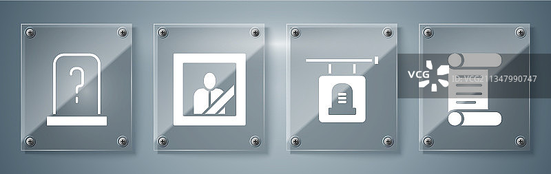 卷轴文书纸张墓碑标牌套装图片素材