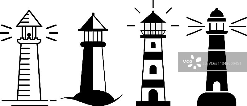 灯塔图标设计模板图片素材